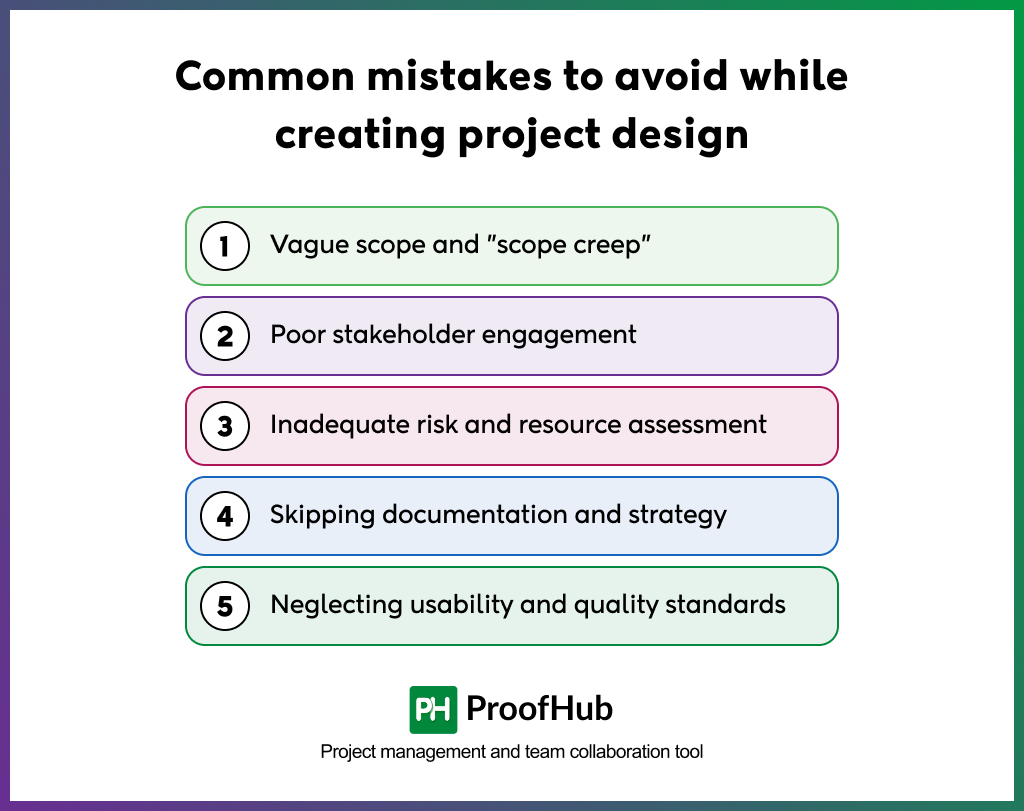 Common mistakes to avoid while creating project design