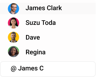 Connect with your teammates by mentioning them
