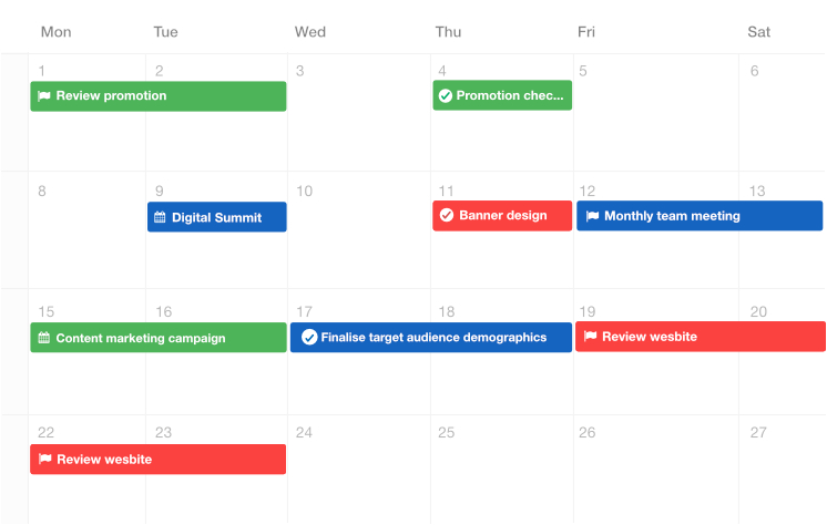 Stay on top of deadlines with proofHub’s calendar