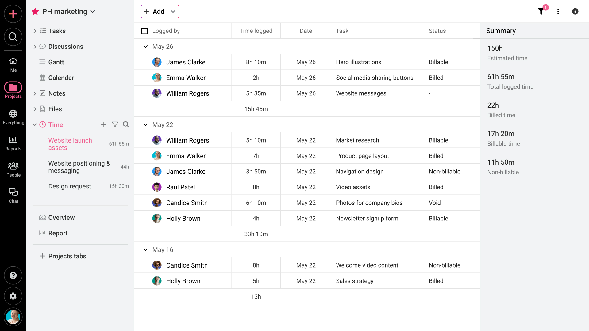 Time tracking