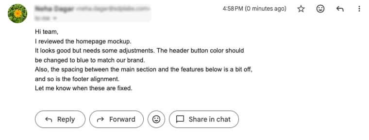Example of General commenting 