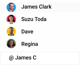 Connect with your teammates by mentioning them