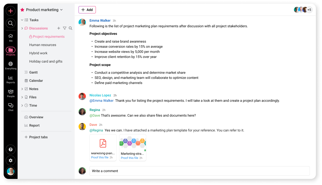 ProofHub Discussions