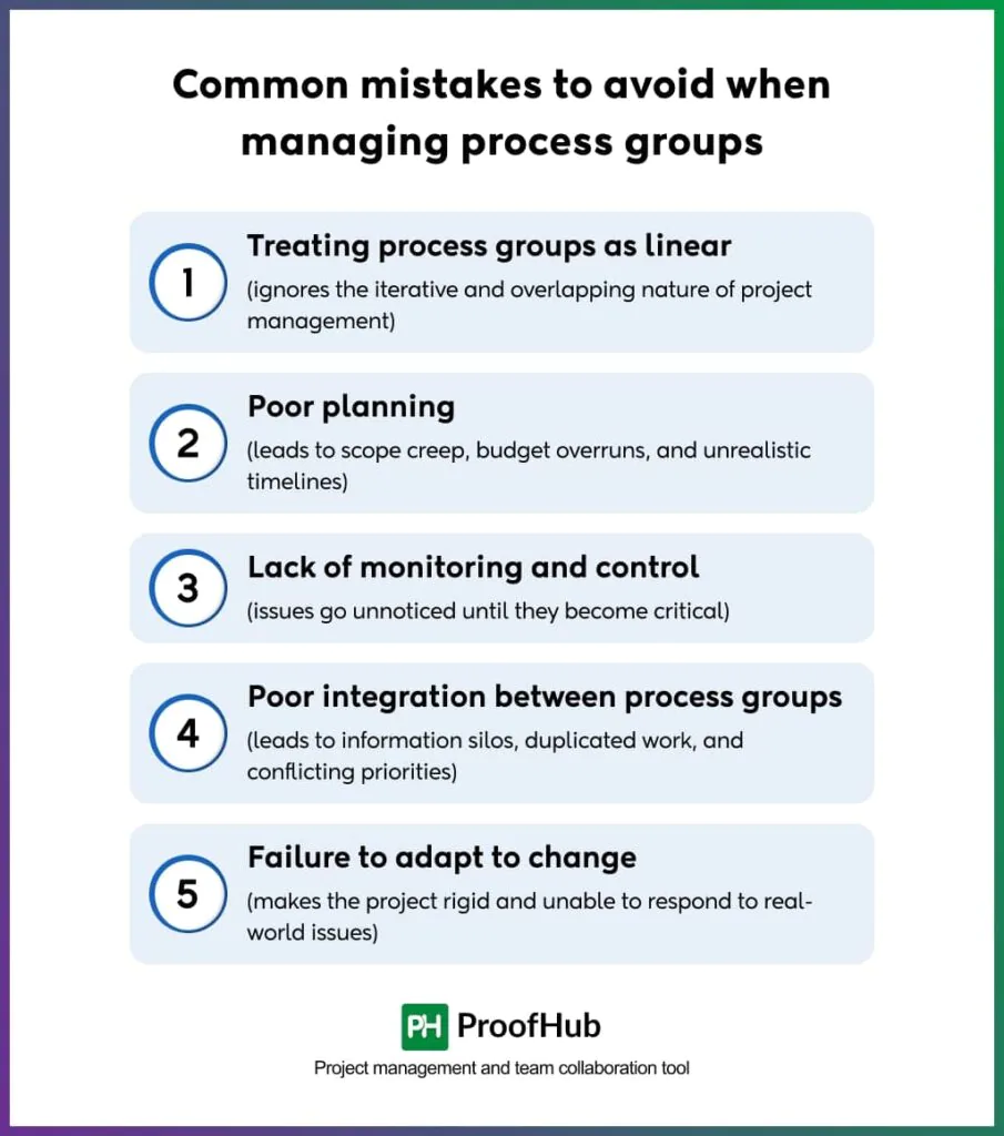 Mistakes to avoid when managing process groups