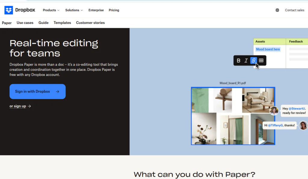 Dropbox + Paper