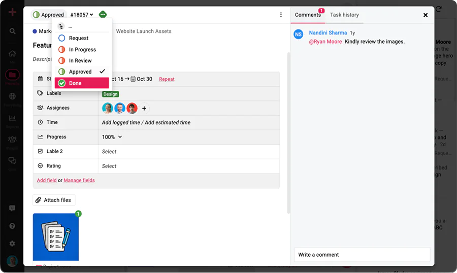 Screenshot of complete the project in proofing software